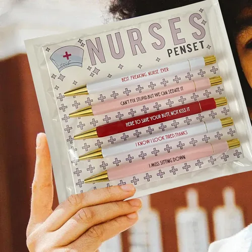 Miniatura 6 de Juego de 5 bolígrafos divertidos para enfermera, bolígrafos divertidos de tinta negra, bolígrafos de enfermería para enfermeras, médicos
