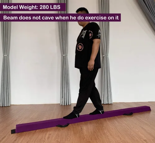 Miniatura 2 de MARFULA Viga de Gimnasia Plegable de 6 PIES / 8 PIES / 9 PIES Viga de Equilibrio de Espuma para Suelo - Extra Firme - Cubierta de Gamuza - Parte