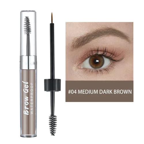 Miniatura 2 de Gel de cejas impermeable de 8 colores completamente pigmentado de larga duración para un aspecto más completo y definido (#04 marrón oscuro medio)
