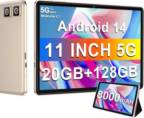 Miniatura 9 de DMOAO Tablet 2025 Tablet Android 14 de 11 pulgadas con 128 GB + 20 GB de almacenamiento grande, Octa-Core 2.0Ghz, 8000mAh, carga rápida de 18 W