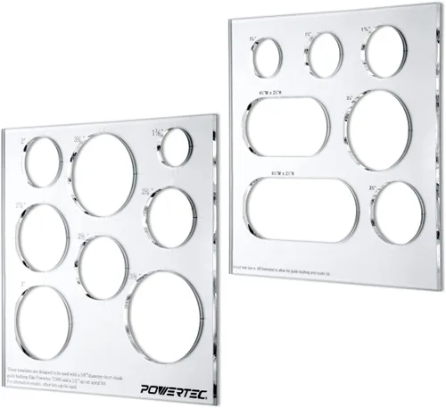 POWERTEC 71622 - Plantillas decorativas de acrílico transparente de 12 x 10 pulgadas, plantillas de plantillas de incrustaciones