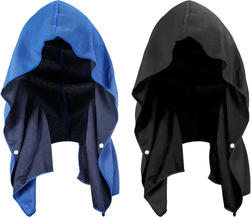 Miniatura 9 de Sukeen Toalla de enfriamiento con capucha, toallas de enfriamiento para cuello y cara, de secado rápido, absorbente, protección UV, envolturas