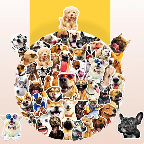 Miniatura 4 de 50 calcomanías para perros, lindas y divertidas calcomanías de perro para niños, adolescentes y adultos, calcomanías de vinilo impermeable