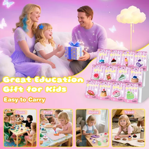 Miniatura 7 de Nicella Kit de arcilla seca al aire, 12 bloques de arcilla para modelar para niños, Model Magic con herramientas de escultura y tutoriales, seguro