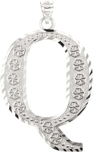 Miniatura 20 de Claddagh Gold . Colgante de plata de ley 925 con inicial de letras A-Z disponible en pequeño, mediano y grande
