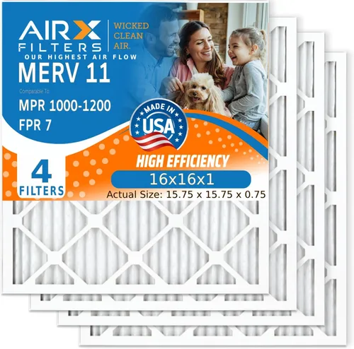 Miniatura 26 de AIRX FILTERS WICKED CLEAN AIR. Filtro de aire 10x20x1 MERV 11 electrostático plisado filtro de aire acondicionado paquete de 4 filtros de horno HVAC