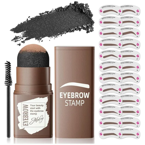 Miniatura 2 de Kit de Plantilla de Sello para Cejas - Kit de Plantilla para Cejas para Principiantes, Kit de Plantilla y Sello para Cejas de Larga Duración, A