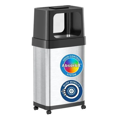 Miniatura 16 de iTouchless SoftStep - Cubo de basura y contenedor de reciclaje de 16 galones con filtros de olores dobles y cubos extraíbles codificados por Plata
