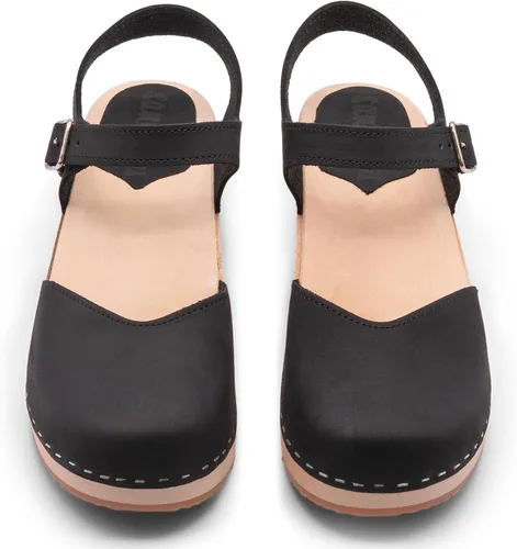 Miniatura 6 de Sandgrens Zuecos de madera sueca hechos a mano para mujer, sandalias de tacón bajo Zaragasso