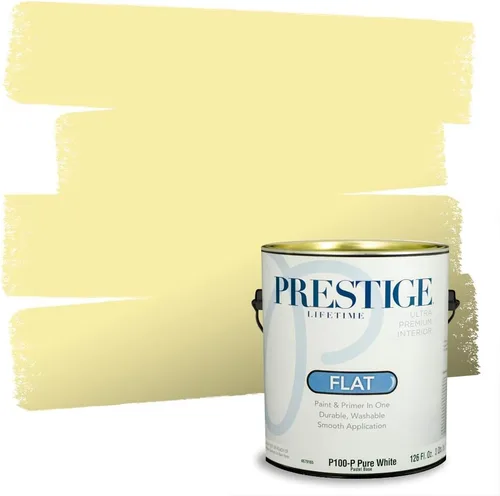 Miniatura 181 de PRESTIGE Pinturas Pintura Exterior e Imprimación En Uno, 1 Galón, Satinado, Pareja Comparable de Benjamin Moore* Amarillo* 320BM-PCM