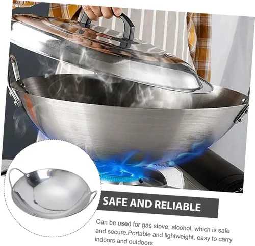Miniatura 3 de DOITOOL Olla caliente inoxidable olla de doble mango sartén de metal olla de cocina casera Sartén de cocina caliente Shabu Sartén de 9 pulgadas tipo