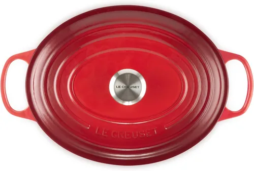 Miniatura 2 de Le Creuset Horno holandés ovalado de hierro fundido esmaltado, 6.75 cuartos de galón, Cereza Cerise