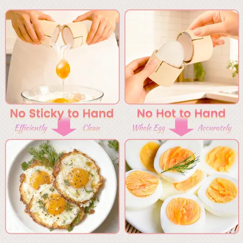 Miniatura 7 de Abridor de cáscaras de huevo 2 en 1 mejorado, pelador de huevos duros con perforador, lindo separador de huevos para huevos crudos, herramienta
