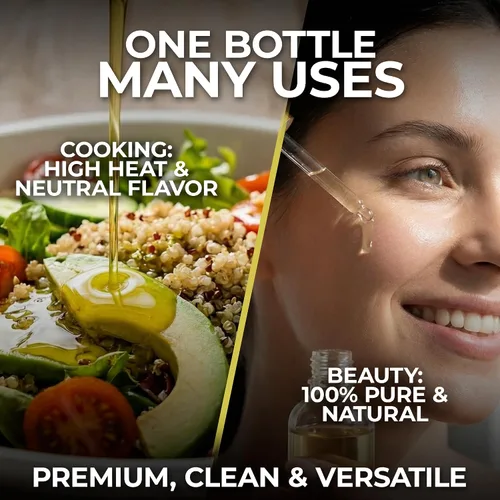 Miniatura 5 de Kevala Aceite de semilla de uva Aceite de semilla de uva prensado sin OMG para cocinar, rico en antioxidantes, cuidado de la piel y el cabello