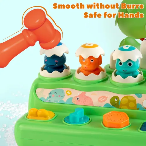 Miniatura 6 de Juguete interactivo de causa y efecto para niños pequeños de 1 a 2 a 3 años, juguetes Montessori Pop Up con botones y martillo, juguete sensorial