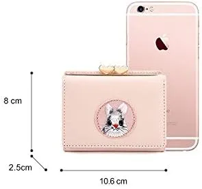 Miniatura 3 de JIUFENG Billetera corta para mujer multiusos bordada tarjetero monedero monedero