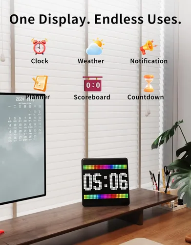 Miniatura 2 de Divoom Pixoo Visualización Max Pixel, APP Pantalla de control de teléfono móvil con pantalla LED programable de 32 X 32 para decoración del hogar