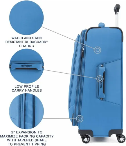 Miniatura 34 de Travelpro Maxlite 5 - Juego de 2 piezas de equipaje de mano de tela, expandibles con 4 ruedas giratorias, bolso blando para debajo del asiento, Negro