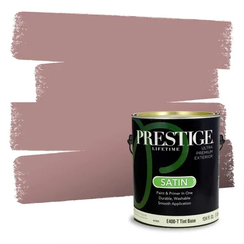 Miniatura 689 de Prestige Paints Pintura exterior e imprimación en uno, 1 galón, plano, coincidencia comparable de Valspar* Amber Rose*