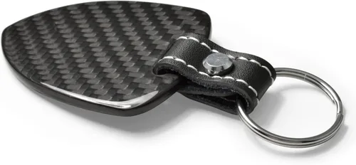Miniatura 4 de iPick Image Llavero grande de fibra de carbono negro real estilo escudo oficial con licencia para Chevrolet Camaro SS, Negro