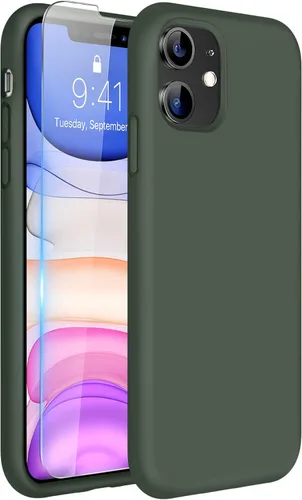 Miniatura 108 de Miracase Funda diseñada para iPhone 13, con protector de pantalla de vidrio templado, forro de microfibra suave antiarañazos, funda de goma