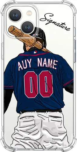 Miniatura 6 de Funda de béisbol transparente con nombre y número personalizados para iPhone 17 Air 16 15 Pro Max 14 13 Mini 12 11 Xs Xr SE3 8 7 6 Plus, con 4
