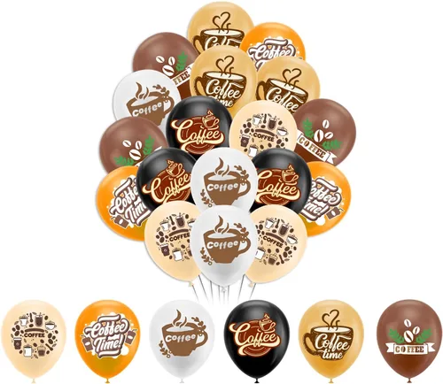 Miniatura 6 de 30 globos de café, 6 estilos para suministros de fiesta de café y decoraciones de cumpleaños