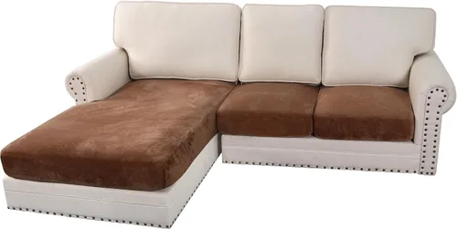 Miniatura 17 de H.VERSAILTEX Funda de cojín elástica de terciopelo para sofá, funda de cojín de felpa para cojines de silla, protector de muebles, cojín de asiento