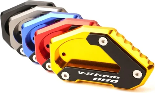 Miniatura 5 de Motorcycle CNC Kickstand Foot Side Stand Extension Pad Support Plate for Suzuki V-Strom 650 VSTROM 650 XT DL650 2004 2021 (Color : Black)