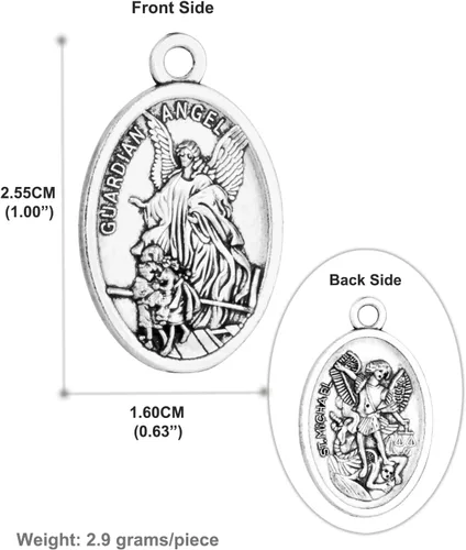 Miniatura 2 de COTTVOTT Colgante de Medalla de San Cristóbal/San José/Arcángel San Miguel/San Benito/Nuestra Señora Gracia Guadalupe para Collar de Rosario