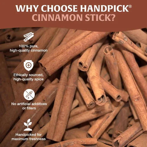 Miniatura 4 de HANDPICK, varitas de canela (7 onzas) 100% crudas, sin organismos genéticamente modificados, sin gluten Calidad premium Bolsa resellable