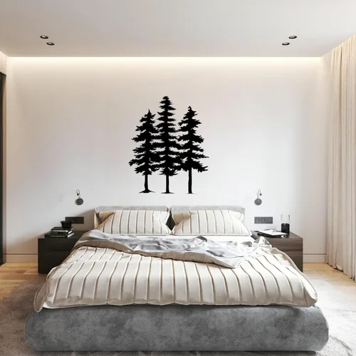 Miniatura 4 de Excmoky Arte de pared de metal de 3 pinos, 3 pinos cortados con láser, decoración de pared para el hogar, dormitorio, oficina, decoración al aire