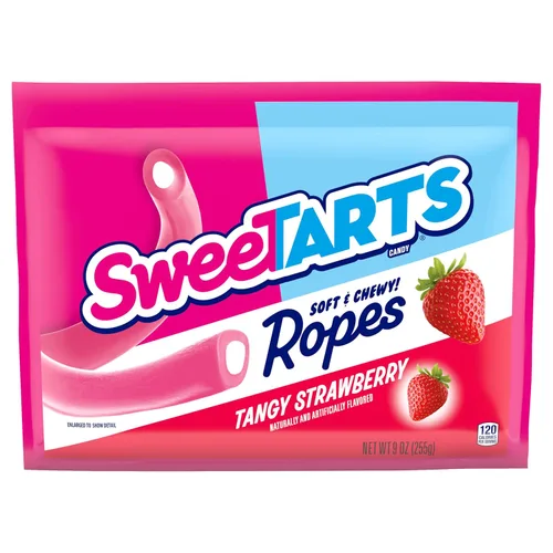 SweeTARTS Soft & Chewy Ropes Candy, sabor a fresa picante, bolsa de 9 onzas