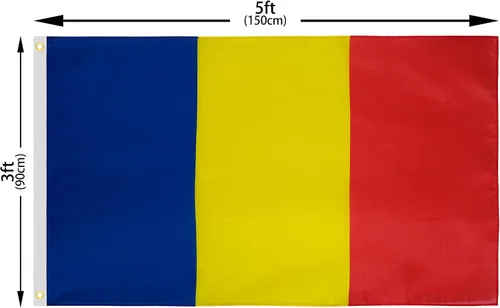 Miniatura 3 de DANF Bandera de Rumania de 3 x 5 pies de poliéster grueso, resistente a la decoloración, ojales de latón, cabecera de lona, banderas nacionales