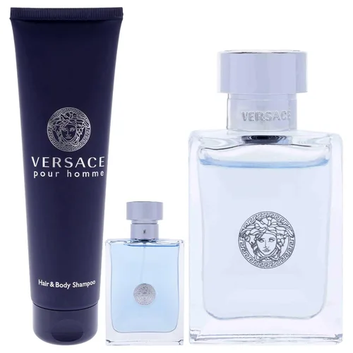 Miniatura 2 de Versace Pour Homme by Versace - Juego de regalo de 3 piezas de 3.4 onzas EDT en aerosol, 0.17 onzas EDT Spray (Mini), gel de baño y ducha de 5 onzas