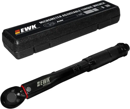 Miniatura 9 de EWK Llave dinamométrica de clic de 1/4 de pulgada 10-150 in lb 1.13-16.95 Nm, cabezal reversible de doble escala para piezas de carbono