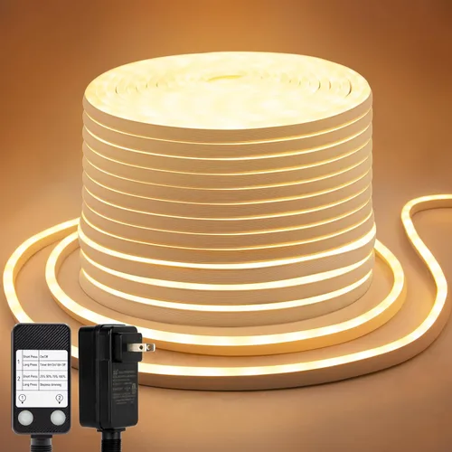 Miniatura 9 de DBFAIRY Luz de Cuerda de Neón Inteligente, 16.4 Pies Luces de Cuerda de Neón RGB que Cambian de Color IC con Aplicación Remota Sincronización