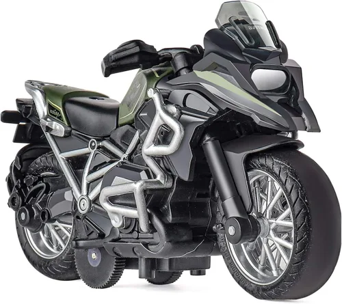 Miniatura 10 de Juguete de Motocicleta de Metal Fundido - Juguetes de Retroceso con Sonido y Luz, Juguetes de Motocicleta para Niños, Juguetes para Niños de 3-9 Azul