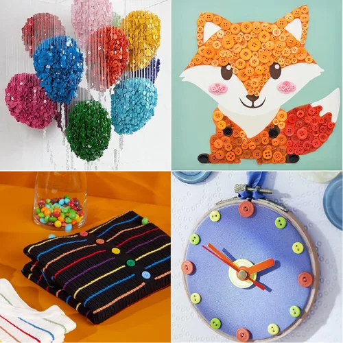 Miniatura 6 de Botones redondos de 2 agujeros para manualidades, 1125 botones de costura de 0.35 pulgadas (0.354 in), botones de resina de 15 colores, para coser