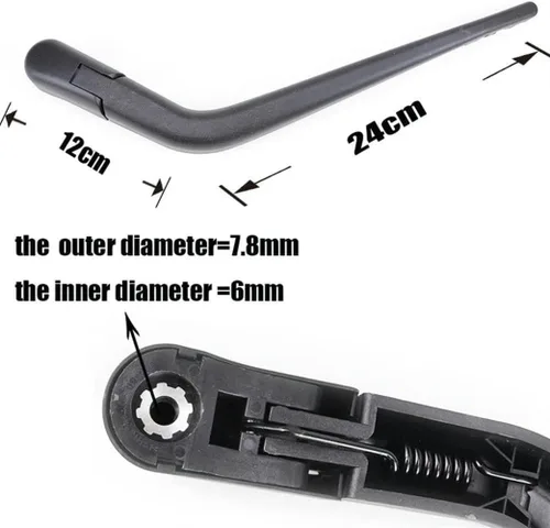 Miniatura 3 de Limpiaparabrisas trasero y brazo limpiaparabrisas para Nissan para Micra March Hatchback K13 (2010-2015) limpiaparabrisas trasero