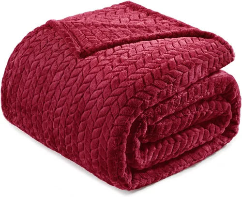 Miniatura 23 de Exclusivo Mezcla - Manta de forro polar tamaño individual para cama, 90x66 pulgadas, mantas suaves y acogedoras de franela jacquard, ligeras y Verde