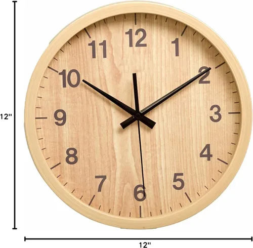 Miniatura 4 de Reloj de pared silencioso de grano de madera de 7.9 in, de cuarzo moderno, funciona con pilas, para sala de estar, cocina, dormitorio