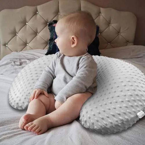 Miniatura 4 de Minky - Funda de almohada para lactancia materna, en forma de U, para bebé, niño y niña, solo funda (azul marino)