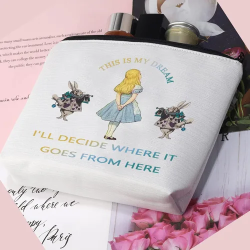 Miniatura 5 de CMNIM Bolsa de maquillaje con diseño de cuentos de hadas, con texto en inglés "This Is My Dream" (This Is My Dream), inspiradora, Bolsa