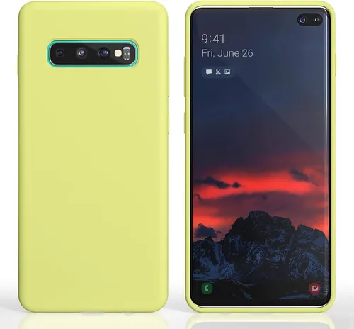 Miniatura 2 de Funda diseñada para Galaxy S10 Plus de 6.4 pulgadas, S10+ de gel de silicona líquida a prueba de golpes, funda de forro de tela de microfibra suave