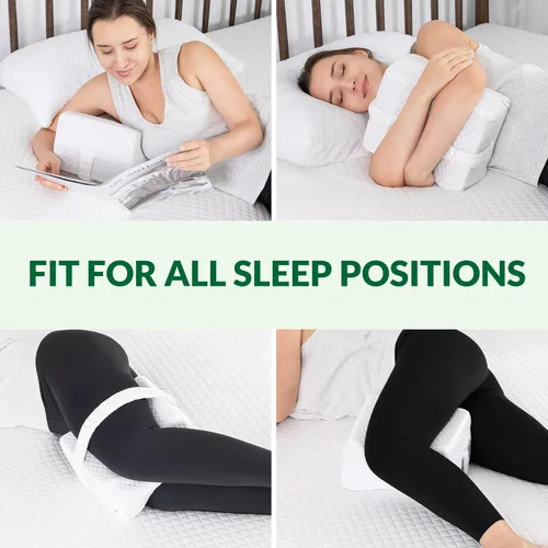 Miniatura 7 de Almohada de rodilla para personas que duermen de lado, almohada entre las piernas para dormir de lado, alivio del dolor de espalda y ciática
