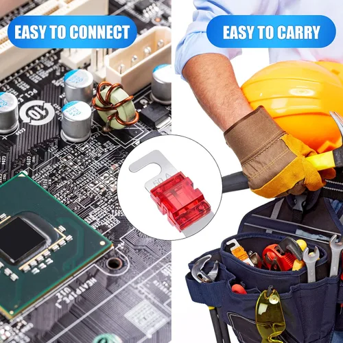 Miniatura 7 de Frienda 18 Piezas Mini Fusibles ANL Chapados Paquete Kit de Portafusibles de Audio para Automóvil para Sistema Electrónico de Audio y Video Marino