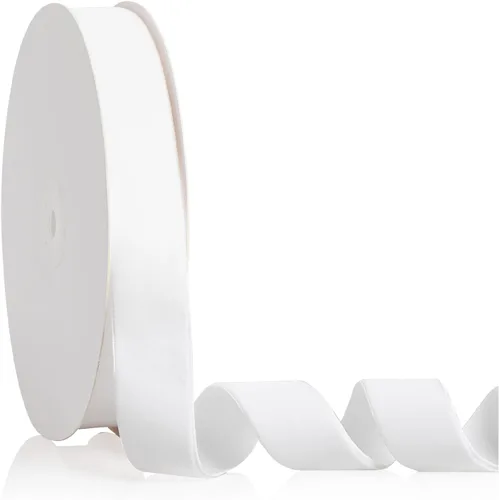 Miniatura 106 de Cinta de terciopelo blanco de 1/4 pulgadas x 20 yardas para decoración de corona de árbol de Navidad, manualidades, adornos hechos a mano, envoltura