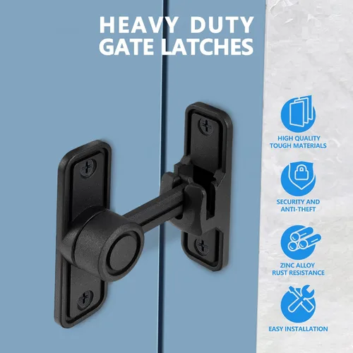 Miniatura 2 de Cerradura de puerta corrediza de granero, cerradura de puerta de granero doble de 90/180 grados, cerradura deslizante, cerraduras de puerta