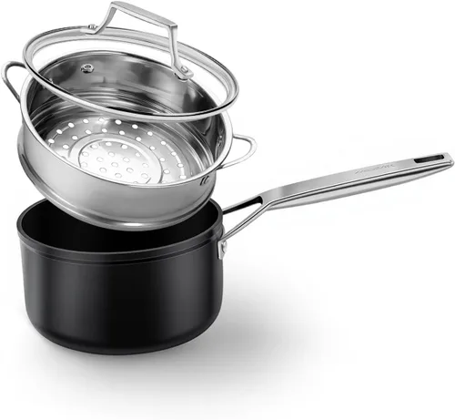 Miniatura 14 de MSMK Cacerola antiadherente de 3.5 cuartos de galón con tapa, mango que se mantiene frío, quemado también antiadherente, sin PFOA, no tóxico